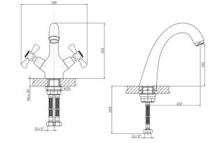 Смеситель для раковины Orange Classic Pro M72-021cr